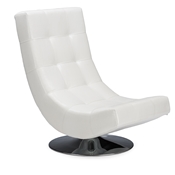 Baxton Studio Baxton Studio Elsa Modern and Contemporary White Faux Leather Upholstered Swivel Chair with Metal Base Baxton Studio Baxton Studio Elsa Modern and Contemporary White Faux Leather Upholstered Swivel Chair with Metal Base, wholesale furniture, restaurant furniture, hotel furniture, commercial furniture
